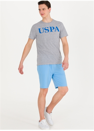 U.S. Polo Assn. Bisiklet Yaka Gri Melanj Erkek T-Shirt GEARTIY023_3