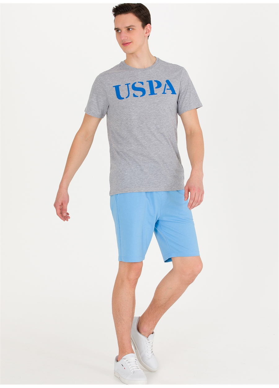 U.S. Polo Assn. Bisiklet Yaka Gri Melanj Erkek T-Shirt GEARTIY023_3