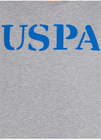 U.S. Polo Assn. Bisiklet Yaka Gri Melanj Erkek T-Shirt GEARTIY023_5