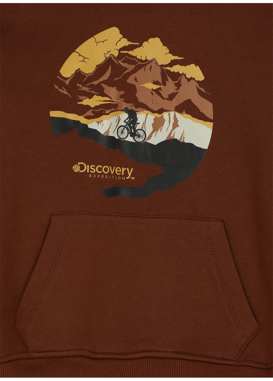 Discovery Expedition Kahve Kız Çocuk Kapüşonlu Baskılı Sweatshirt D3WG-SWT19_2