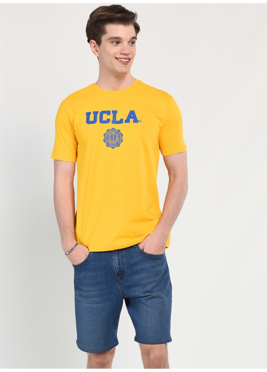Ucla Bisiklet Yaka Sarı Erkek T-Shirt GAYLEY