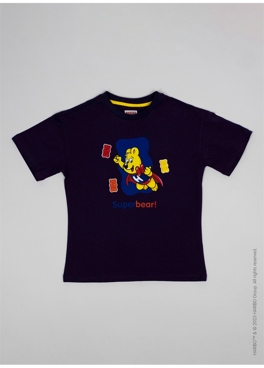 Haribo Baskılı Mor Kız Çocuk T-Shirt HRBTXT108_2