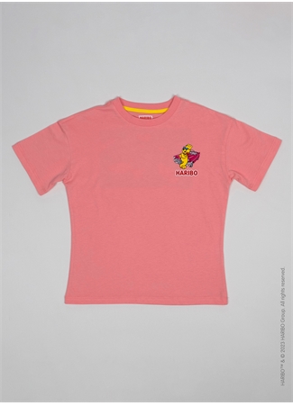 Haribo Baskılı Pembe Kız Çocuk T-Shirt HRBTXT007_1