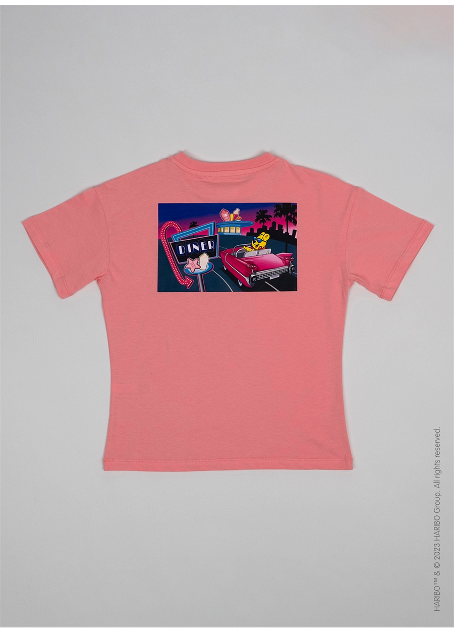 Haribo Baskılı Pembe Kız Çocuk T-Shirt HRBTXT007_2