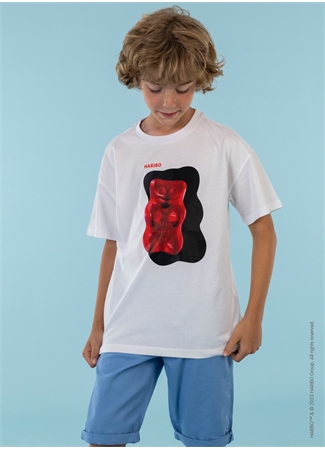 Haribo Baskılı Beyaz Erkek Çocuk T-Shirt HRBTXT010_0