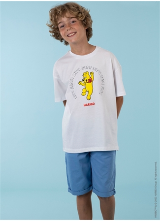 Haribo Baskılı Beyaz Erkek Çocuk T-Shirt HRBTXT101_0