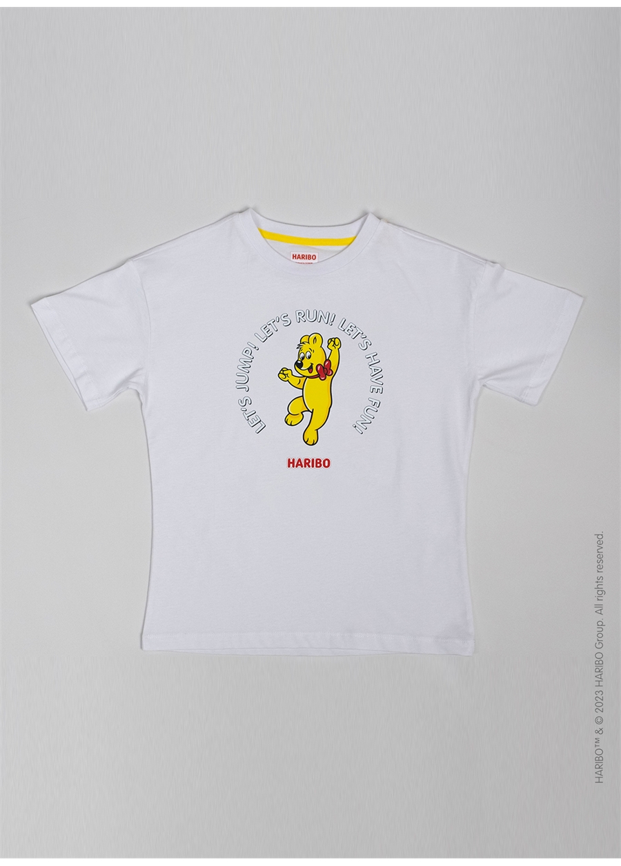 Haribo Baskılı Beyaz Erkek Çocuk T-Shirt HRBTXT101_1