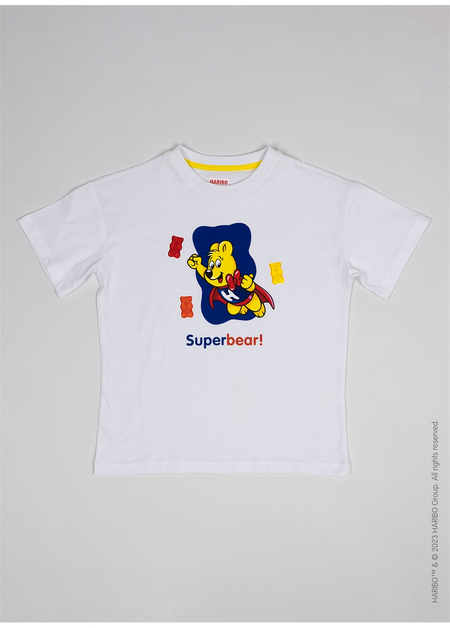 Haribo Baskılı Beyaz Erkek Çocuk T-Shirt HRBTXT108_2