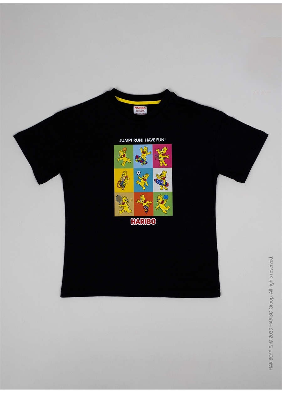 Haribo Baskılı Siyah Erkek Çocuk T-Shirt HRBTXT103_2