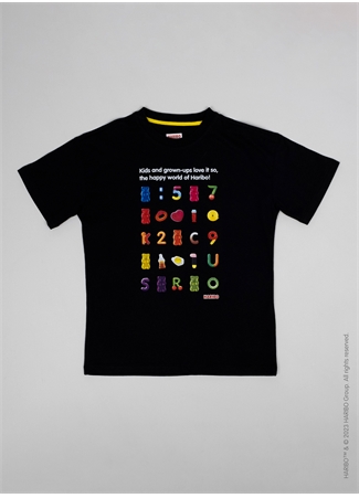 Haribo Baskılı Siyah Erkek Çocuk T-Shirt HRBTXT105_3