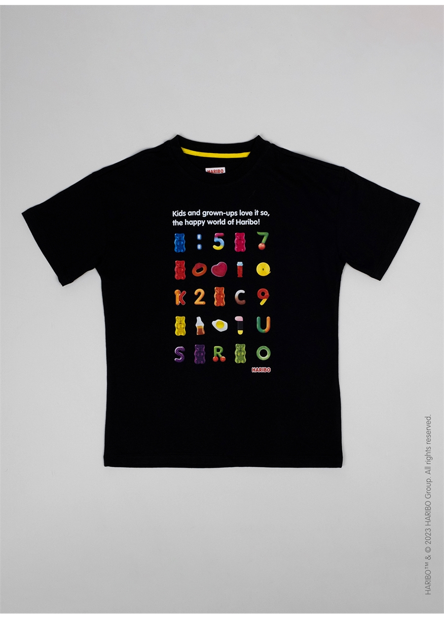 Haribo Baskılı Siyah Erkek Çocuk T-Shirt HRBTXT105_3