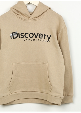 Discovery Expedition Bej Kız Çocuk Uzun Kollu Oversize Baskılı Sweatshirt D3WG-SWT24_3