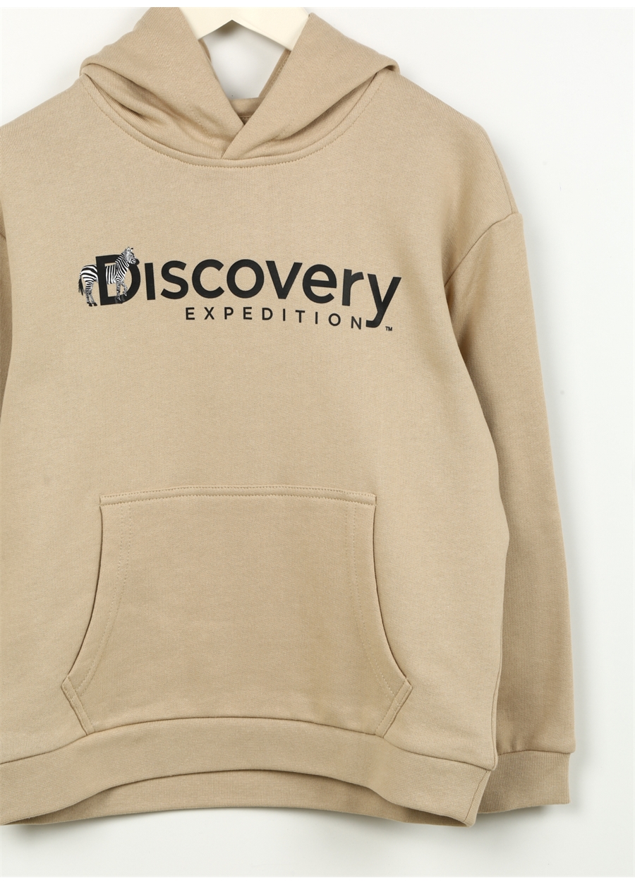 Discovery Expedition Bej Kız Çocuk Uzun Kollu Oversize Baskılı Sweatshirt D3WG-SWT24_3