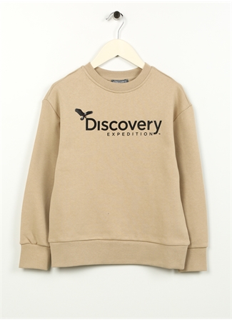 Discovery Expedition Bej Erkek Çocuk Bisiklet Yaka Oversize Baskılı Sweatshirt D3WB-SWT29_1