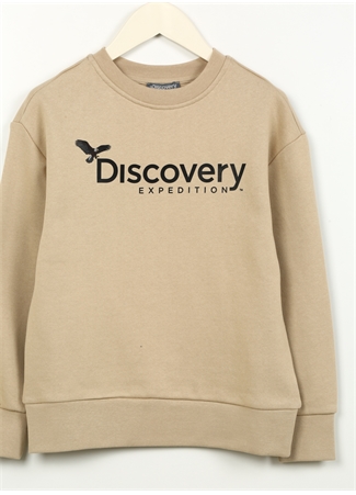 Discovery Expedition Bej Erkek Çocuk Bisiklet Yaka Oversize Baskılı Sweatshirt D3WB-SWT29_4