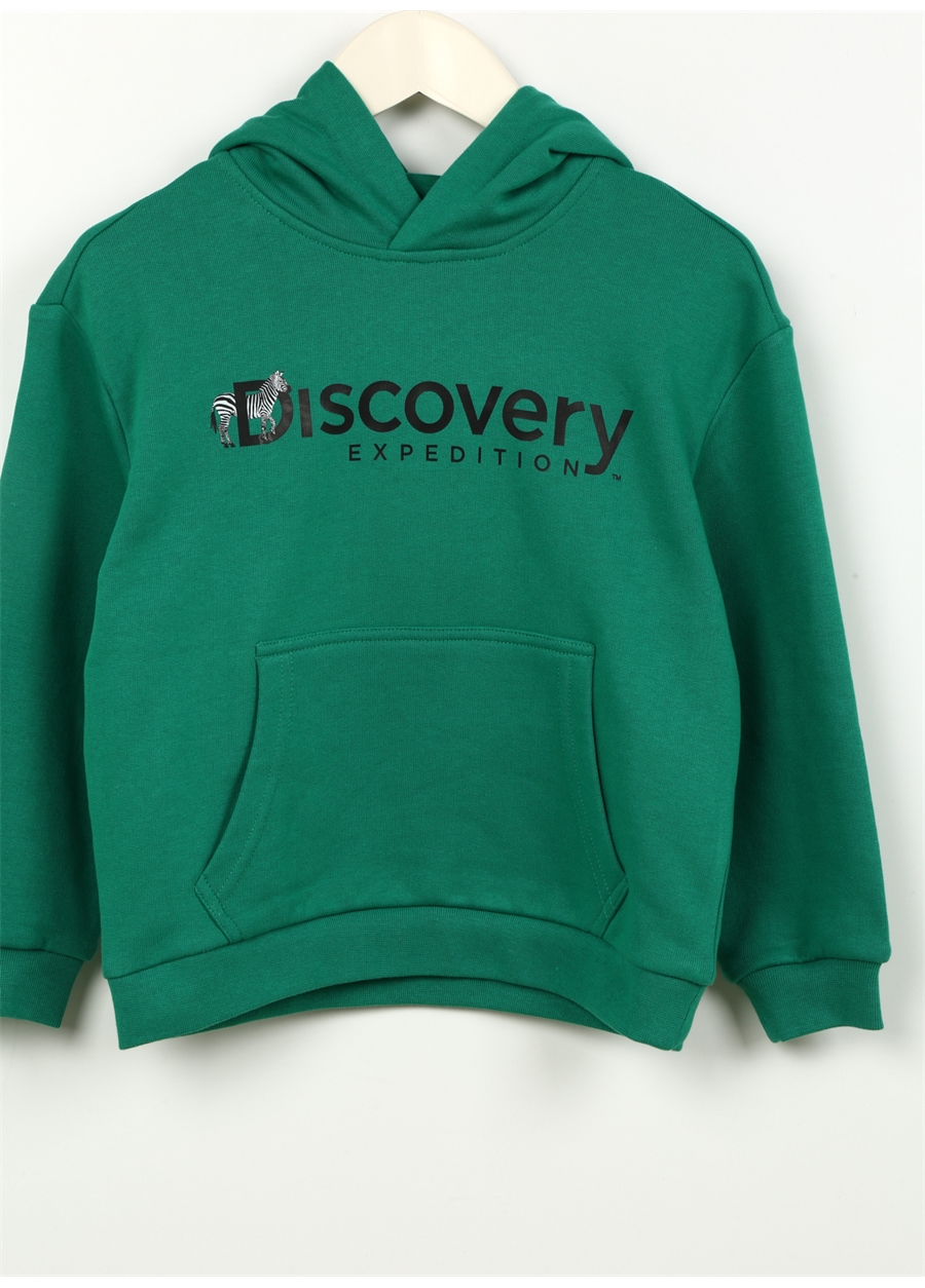 Discovery Expedition Yeşil Kız Çocuk Bisiklet Yaka Oversize Baskılı Sweatshirt D3WG-SWT24_1