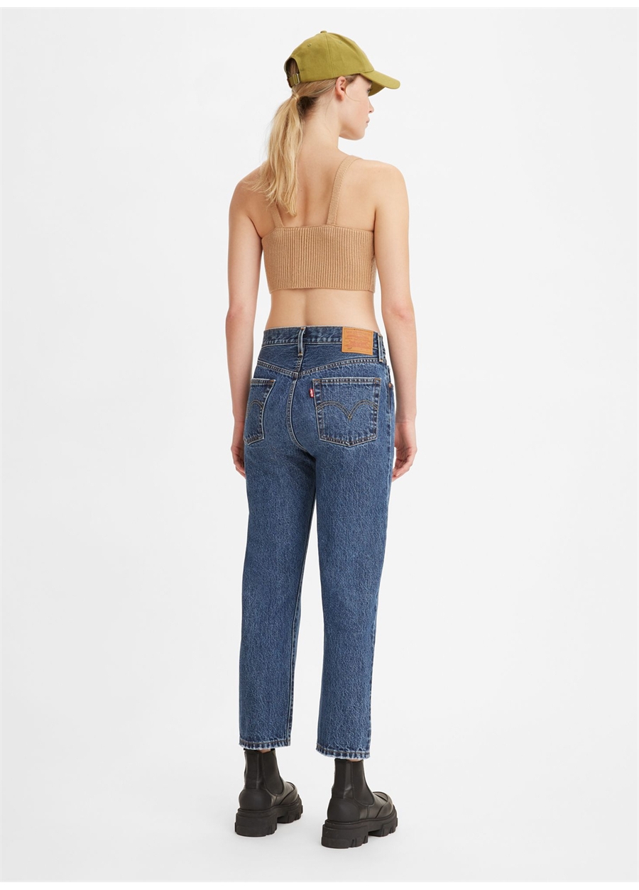 Levis 501 Crop Local Koyu Lacivert Yüksek Bel Regular Kadın Denim Pantolon ORINDA TROY HORSE_4