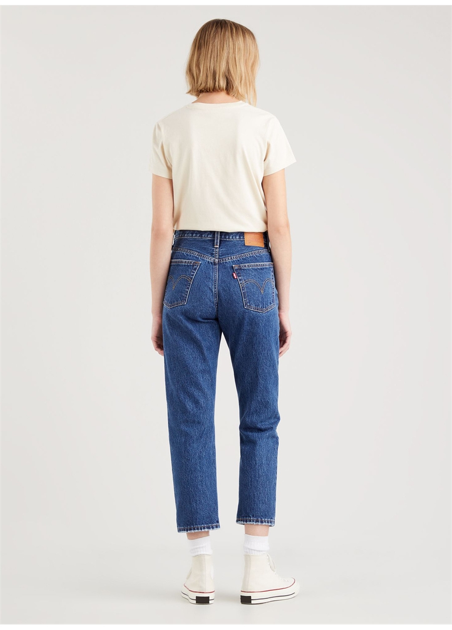 Levis 501 Crop Local Koyu Lacivert Yüksek Bel Regular Kadın Denim Pantolon ORINDA TROY HORSE_5