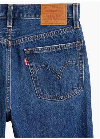 Levis 501 Crop Local Koyu Lacivert Yüksek Bel Regular Kadın Denim Pantolon ORINDA TROY HORSE_8