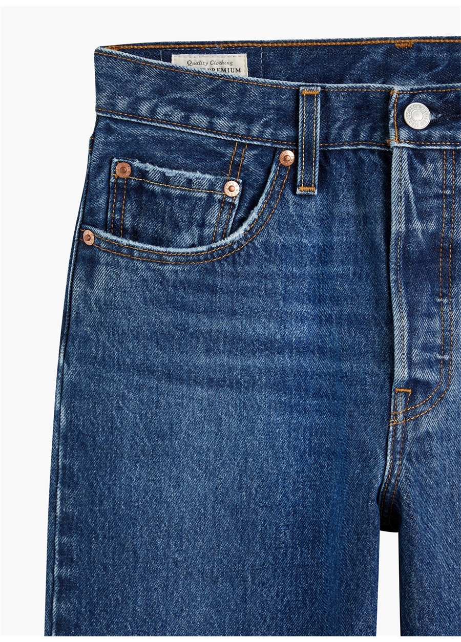 Levis 501 Crop Local Koyu Lacivert Yüksek Bel Regular Kadın Denim Pantolon ORINDA TROY HORSE_9