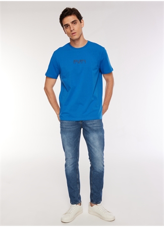 Fabrika Sports Bisiklet Yaka Düz Saks Erkek T-Shirt FS3WM-TST254_1