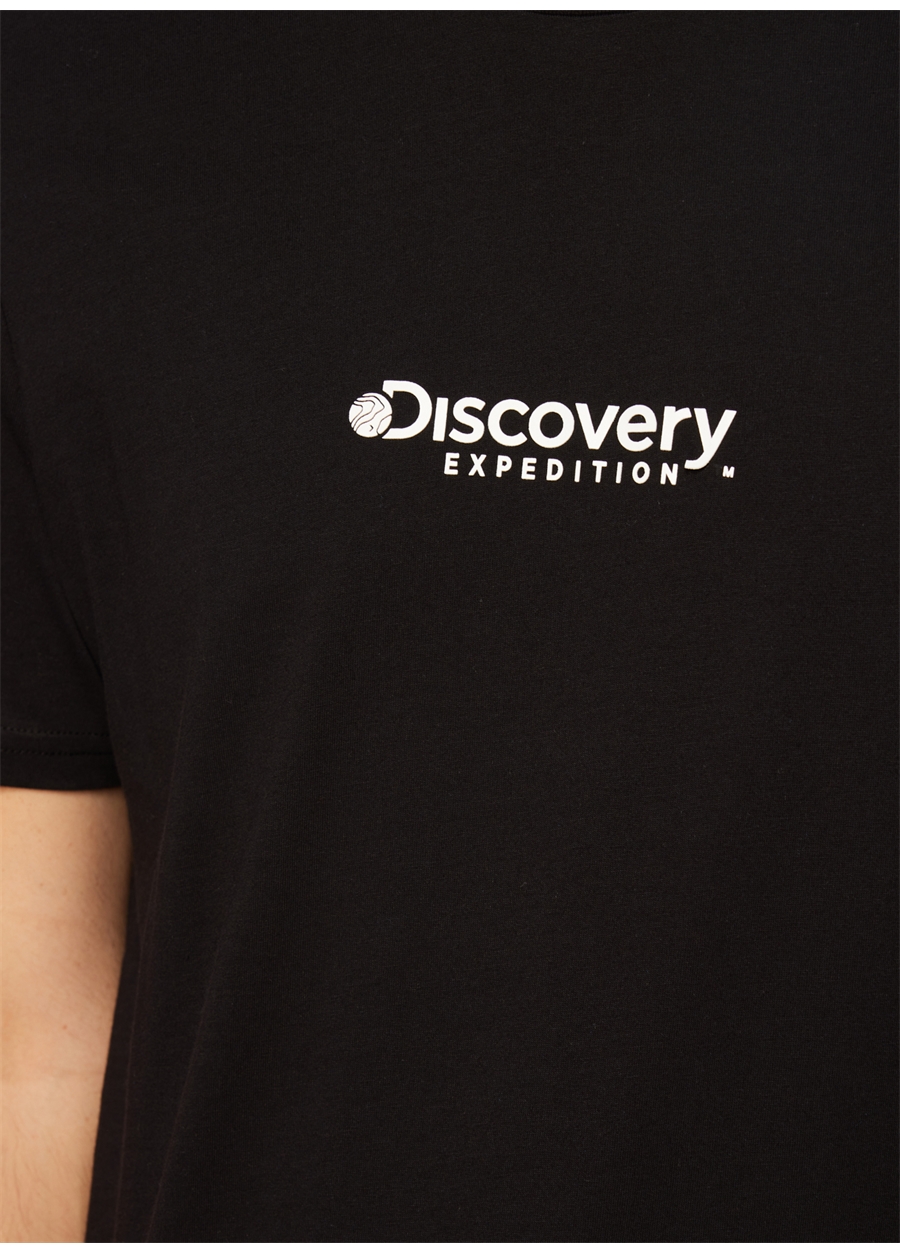 Discovery Expedition Siyah Erkek Bisiklet Yaka Baskılı T-Shirt D3WM-TST5_3