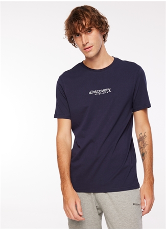 Discovery Expedition Lacivert Erkek Bisiklet Yaka Baskılı T-Shirt D3WM-TST5