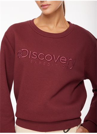 Discovery Expedition Mürdüm Kadın Bisiklet Yaka Nakışlı Sweatshirt D3WL-SWT15_2