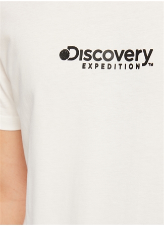 Discovery Expedition Beyaz Erkek Bisiklet Yaka Baskılı T-Shirt D3WM-TST5_3