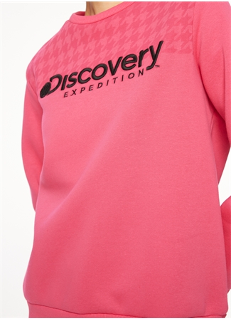 Discovery Expedition Fuşya Kadın Bisiklet Yaka Baskılı Sweatshirt D3WL-SWT19_3