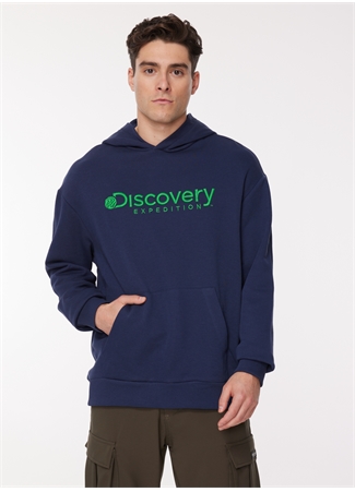 Discovery Expedition Lacivert Erkek Kapüşonlu Nakışlı Sweatshirt D3WM-SWT28_2