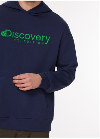 Discovery Expedition Lacivert Erkek Kapüşonlu Nakışlı Sweatshirt D3WM-SWT28_3