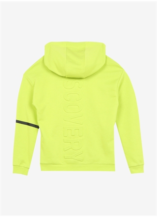 Discovery Expedition Neon Sarı Erkek Çocuk Kapüşonlu Oversize Baskılı Sweatshirt D3WB-SWT39_2