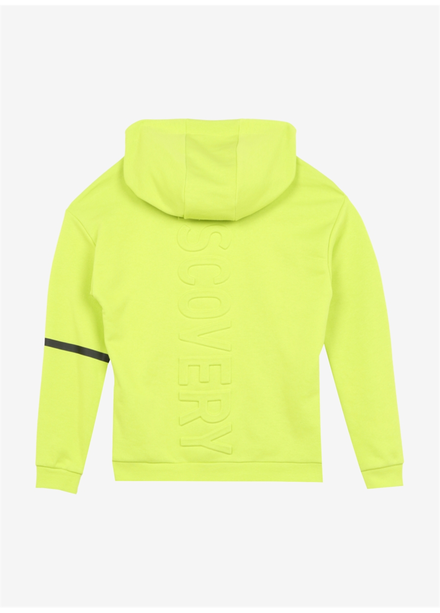 Discovery Expedition Neon Sarı Erkek Çocuk Kapüşonlu Oversize Baskılı Sweatshirt D3WB-SWT39_2