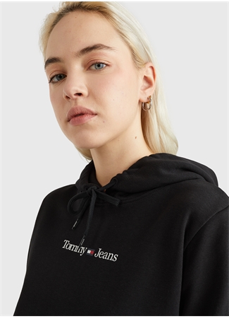 Tommy Jeans Kapüşon Yaka Baskılı Siyah Kadın Sweatshırt DW0DW15649_2