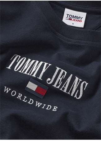 Tommy Jeans Bisiklet Yaka Baskılı Mavi Kadın T-Shirt DW0DW16154_4