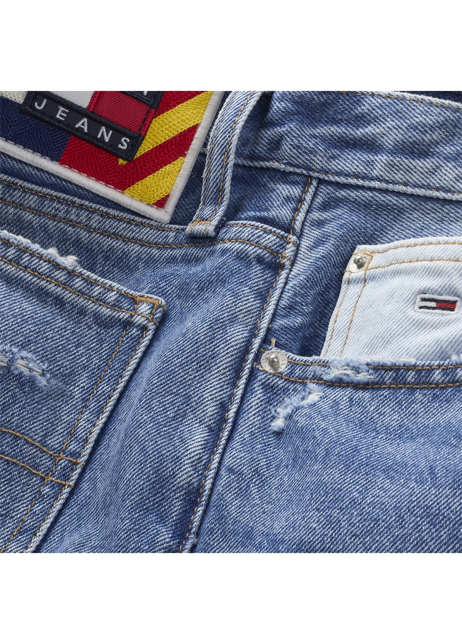 Tommy Jeans Normal Bel Dar Paça Normal Lacivert Kadın Denim Pantolon DW0DW160911_3