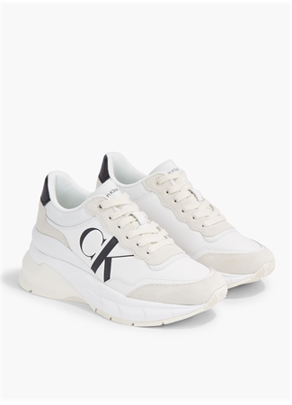 Calvin Klein Beyaz Kadın Deri Sneaker YW0YW01099YBR_2