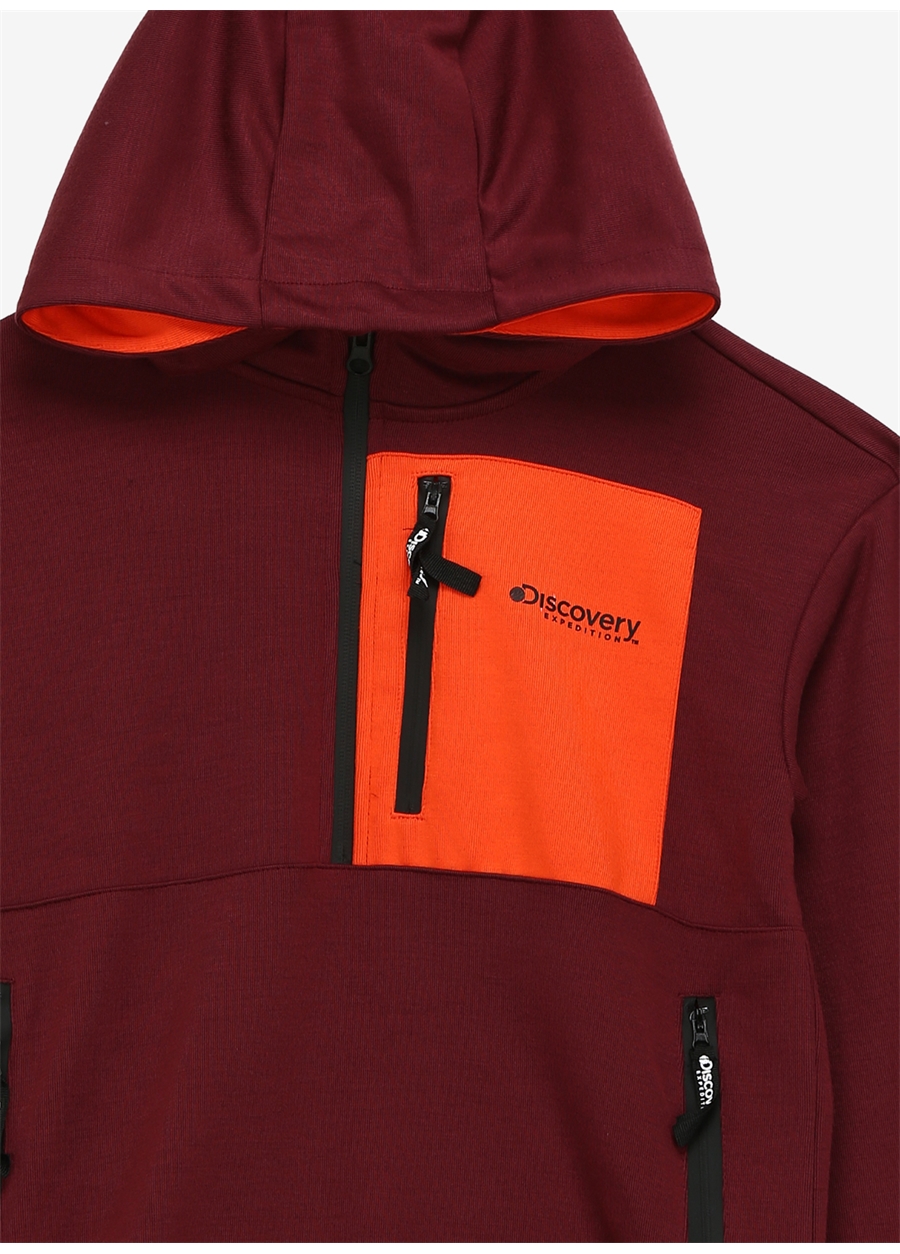 Discovery Expedition Mürdüm Erkek Çocuk Kapüşonlu Oversize Sweatshirt D3WB-SWT13_2