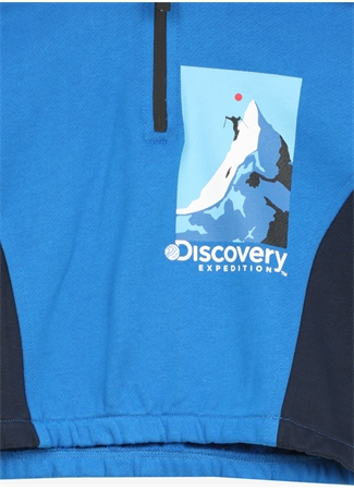 Discovery Expedition Saks Kız Çocuk Dik Yaka Crop Baskılı Sweatshirt D3WG-SWT22_1