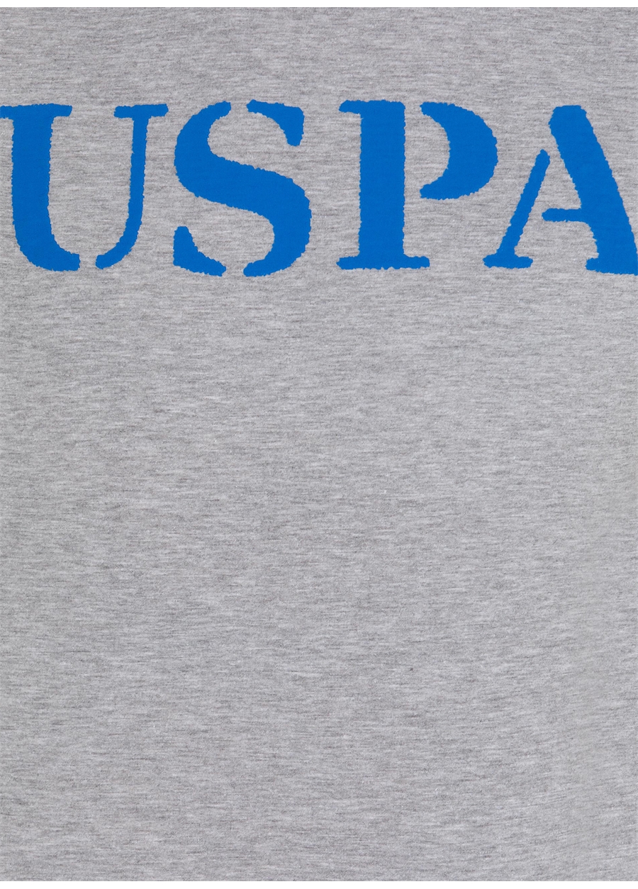 U.S. Polo Assn. Bisiklet Yaka Gri Melanj Erkek T-Shirt GEARTIY023_5