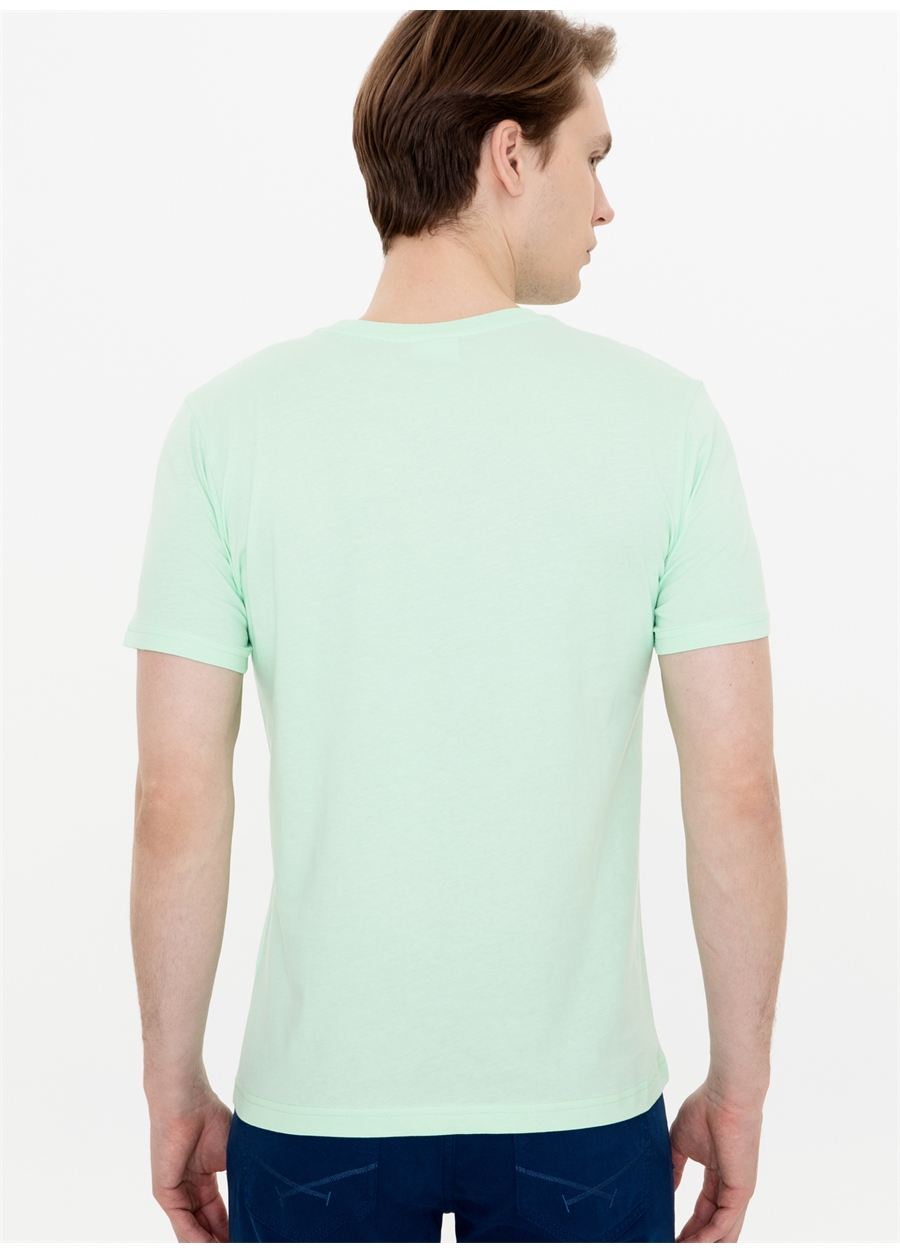 U.S. Polo Assn. Bisiklet Yaka Mint Erkek T-Shirt NARA_4