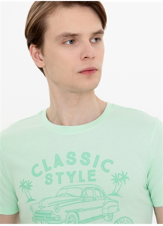 U.S. Polo Assn. Bisiklet Yaka Mint Erkek T-Shirt NARA_1