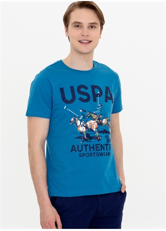 U.S. Polo Assn. Bisiklet Yaka Petrol Erkek T-Shirt FATLI_2