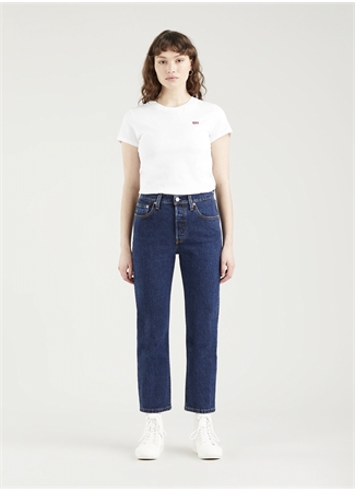 Levis 501® Koyu Lacivert Kadın Yüksek Bel Normal Kalıp Denim Pantolon CROP SALSA STONEWASH_4