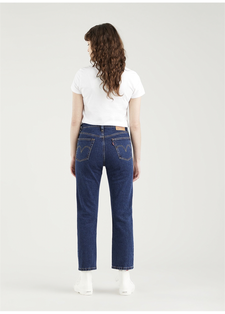 Levis 501® Koyu Lacivert Kadın Yüksek Bel Normal Kalıp Denim Pantolon CROP SALSA STONEWASH_8