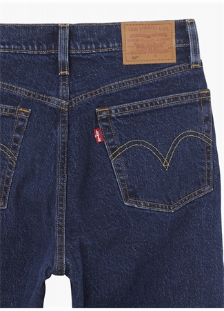 Levis 501® Koyu Lacivert Kadın Yüksek Bel Normal Kalıp Denim Pantolon CROP SALSA STONEWASH_11