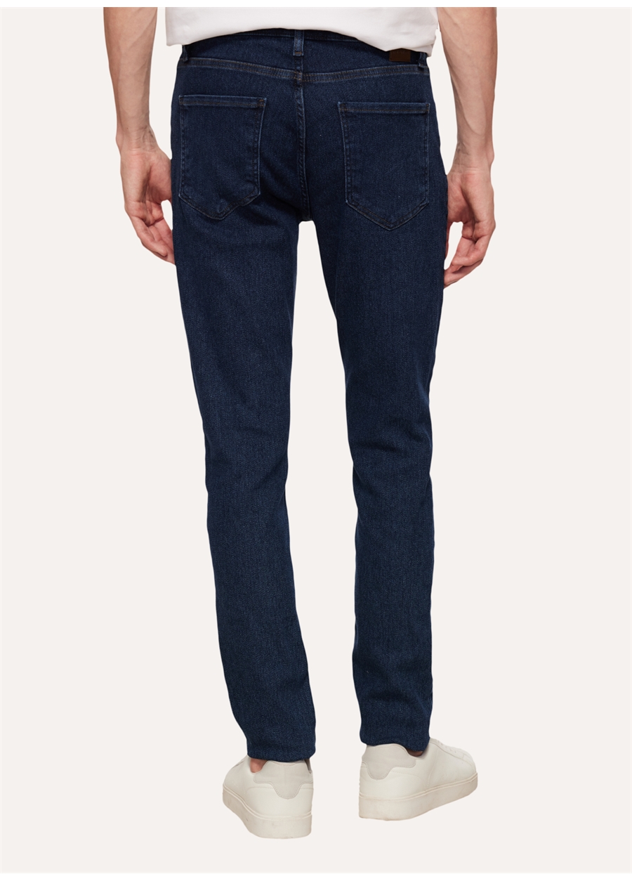 Fabrika Düşük Bel Dar Paça Skinny Fit İndigo Erkek Örme Denim Pantolon F4WM-PNT 600_4