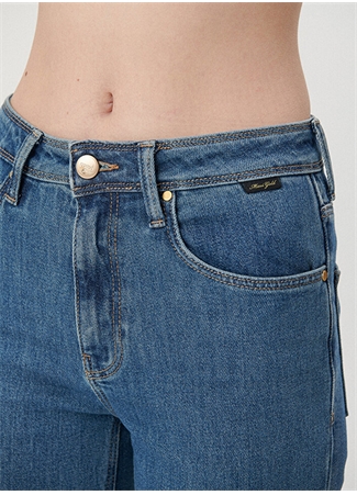 Mavi Yüksek Bel Düz Paça Normal Koyu Mavi Kadın Denim Pantolon M101048-84207 VIOLA Deep Blue Gold_4