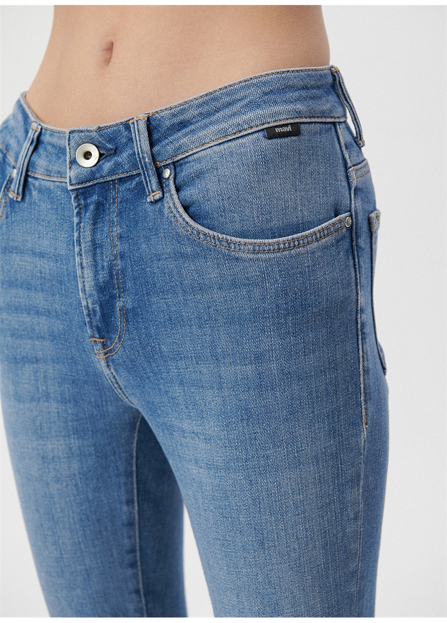 Mavi TESS Mid Blue GLAM Yüksek Bel Skinny Paça Skinny Fit Mavi Kadın Denim Pantolon M100328-80978_4